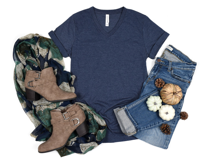 21 Colors T-Shirt (V-Neck) |  Heathered Super Soft Bella Canvas T-Shirt