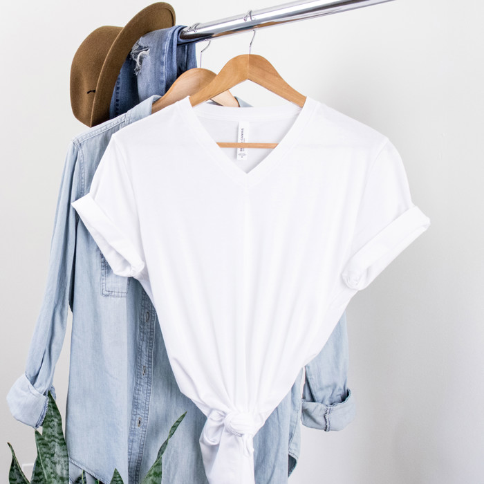 26 Colors V-Neck T-Shirt | 100% Cotton Solid Colors Super Soft Tee (Unisex) | Bella Canvas