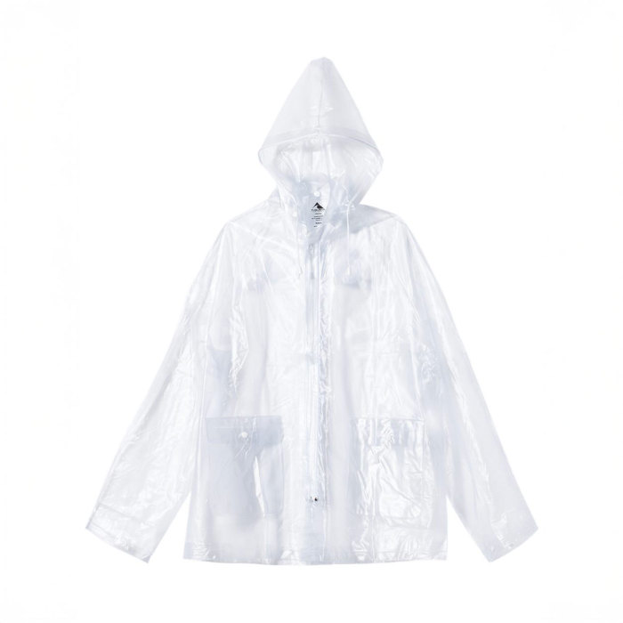 Unisex Clear Hooded Rain Jacket