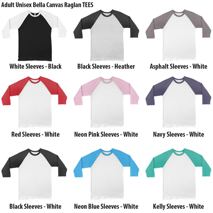 31 Colors Raglan Dual Colored T-shirt (Baseball) | Three-Quarter Sleeve Baseball Tee