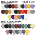  30+ Colors - Ultra Soft T-Shirt Fabric Long Sleeve (Crewneck) | Poly-Cotton Heathered Colors Jersey (Unisex) Bella Canvas