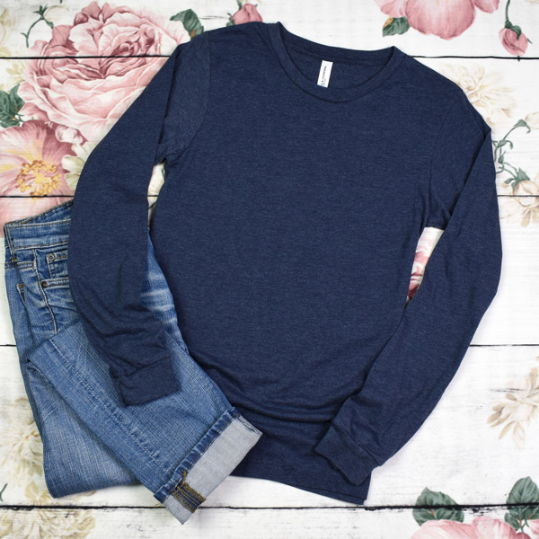 30+ Colors - Ultra Soft Poly-Cotton Heathered Long Sleeve