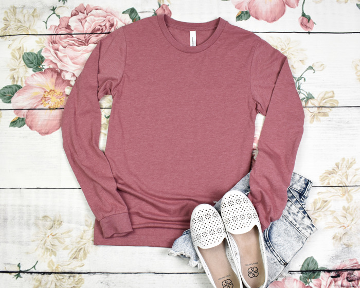 30+ Colors - Ultra Soft T-Shirt Fabric Long Sleeve (Crewneck) | Poly-Cotton Heathered Colors Jersey (Unisex) Bella Canvas