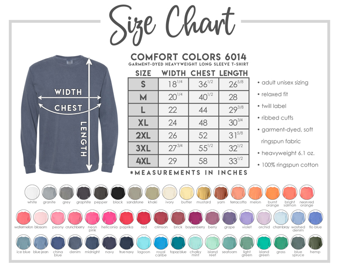 61 Colors Perfect Fall Long Sleeve Soft Wash Drop Shoulder (Heavyweight) | (Unisex) Comfort Colors