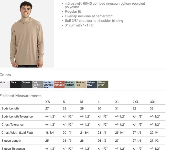 10 Colors - Hoodie Long Sleeve T-Shirt Super Soft Heathered (unisex) With Hood