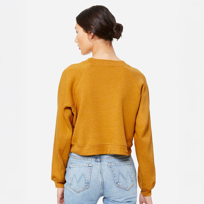 7 Colors - Butter Soft Bella Canvas Women's Crop Raglan Fleece Crewneck Sweatshirt