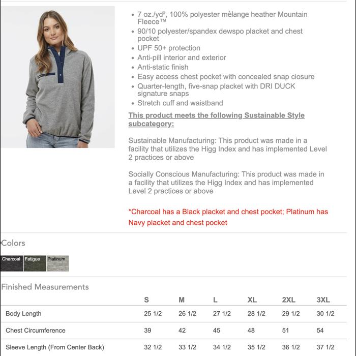 Fleece Jacket (Women's) Denali Mountain Fleece Pullover