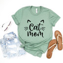  Cat Ears Mom Saying Soft Cozy Longer Length Unisex Graphic Tee T-shirt