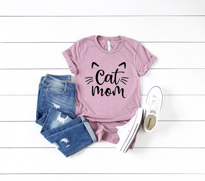 Cat Ears Mom Saying Soft Cozy Longer Length Unisex Graphic Tee T-shirt