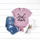  Cat Ears Mom Saying Soft Cozy Longer Length Unisex Graphic Tee T-shirt