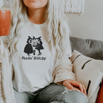 Feelin' Witchy | Enchanted Spirits: A Captivating Coven Celebration Soft Cozy Longer Length Unisex Graphic Tee T-shirt