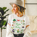  Embrace a Little Bit of Luck! Little Bit Lucky Vintage Retro Soft Cozy Longer Length Unisex Graphic Tee T-shirt