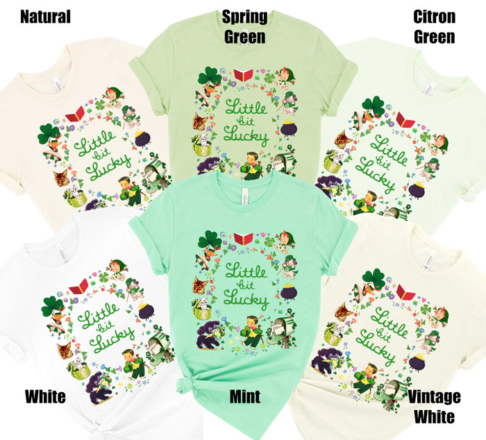 Embrace a Little Bit of Luck! Little Bit Lucky Vintage Retro Soft Cozy Longer Length Unisex Graphic Tee T-shirt