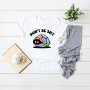  Don't Be Shy Cute Turtle Shell 80's Retro Bright Animal Soft Cozy Longer Length Unisex Graphic Tee T-shirt