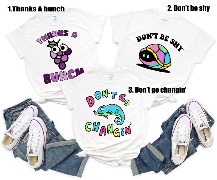 Don't Be Shy Cute Turtle Shell 80's Retro Bright Animal Soft Cozy Longer Length Unisex Graphic Tee T-shirt