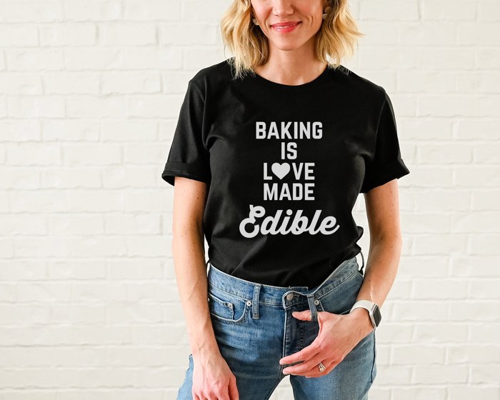 Baking is Love made edible bakers gonna bake Soft Cozy Longer Length Unisex Graphic Tee T-shirt