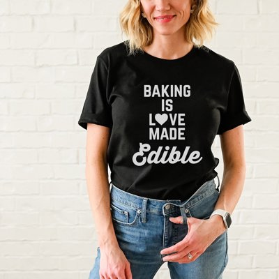 Baking is Love made edible bakers gonna bake Soft Cozy Longer Length Unisex Graphic Tee T-shirt