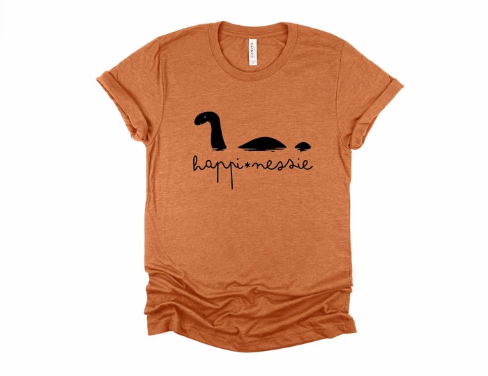 Happinessie Happy Loch Ness Monster Nessie | Soft Unisex T-shirt for Women Soft Cozy Longer Length Unisex Graphic Tee T-shirt