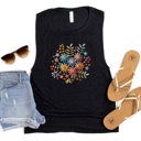  Faux Floral Boquet Soft Cozy Longer Length Unisex Graphic Tee T-shirt