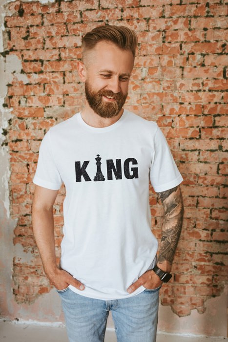 King chess player Soft Cozy Longer Length Unisex Graphic Tee T-shirt