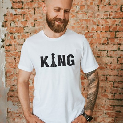 King chess player Soft Cozy Longer Length Unisex Graphic Tee T-shirt