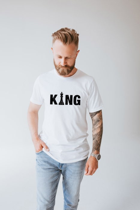 King chess player Soft Cozy Longer Length Unisex Graphic Tee T-shirt