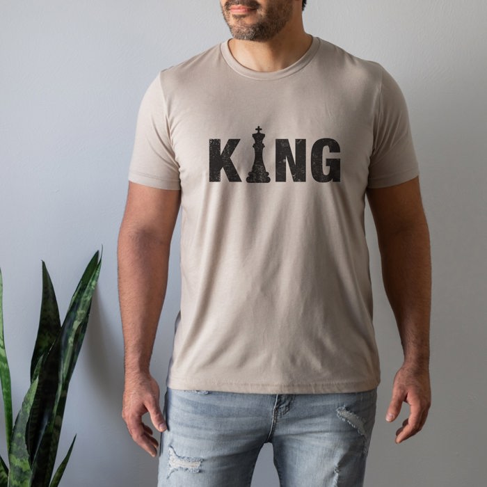 King chess player Soft Cozy Longer Length Unisex Graphic Tee T-shirt