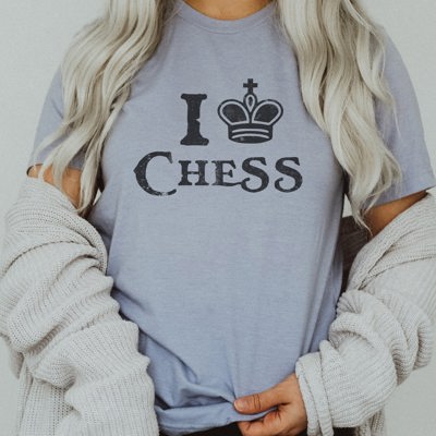 I King Chess Love Win Soft Cozy Longer Length Unisex Graphic Tee T-shirt