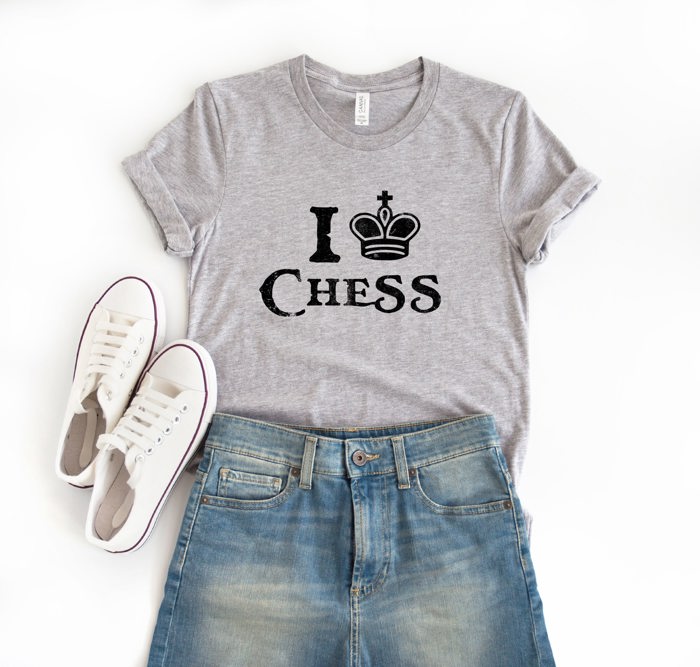 I King Chess Love Win Soft Cozy Longer Length Unisex Graphic Tee T-shirt