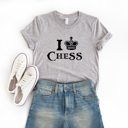  I King Chess Love Win Soft Cozy Longer Length Unisex Graphic Tee T-shirt