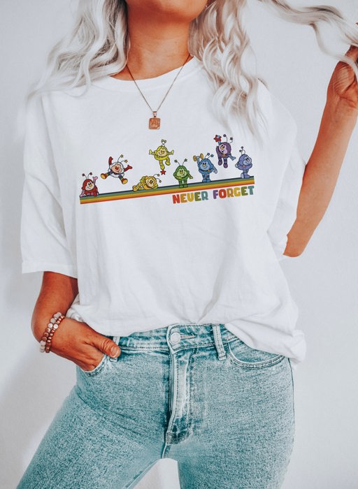 Never Forget 1980's Style Vintage Buds Buddies Soft Cozy Longer Length Unisex Graphic Tee T-shirt