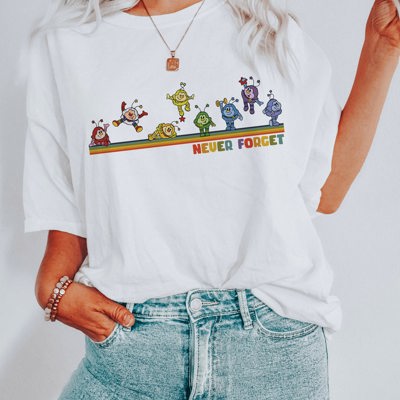 Never Forget 1980's Style Vintage Buds Buddies Soft Cozy Longer Length Unisex Graphic Tee T-shirt