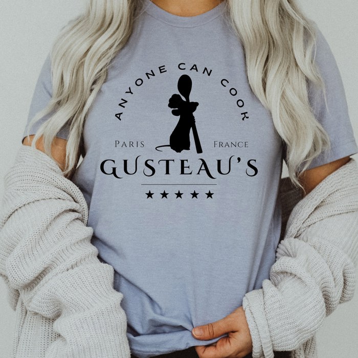 Gusteau's Anyone Can Cook Soft Cozy Longer Length Unisex Graphic Tee T-shirt