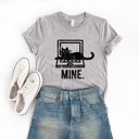  Mine Keyboard Cat Soft Cozy Longer Length Unisex Graphic Tee T-shirt