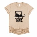  Mine Keyboard Cat Soft Cozy Longer Length Unisex Graphic Tee T-shirt