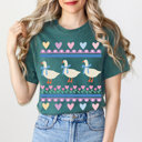  Adorable 1980's Blue Ribbon Goose Ugly Sweater Design Style Art Unisex Heavyweight Comfort Tee