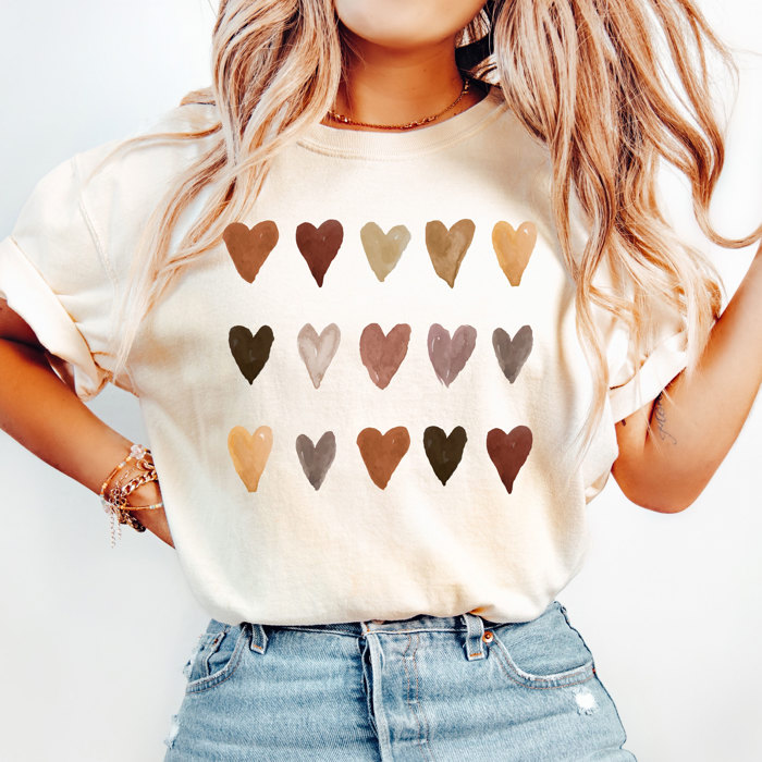 Melanin Watercolor Hearts (15 Hearts) - T-Shirt, Sweatshirt, or Longsleeve