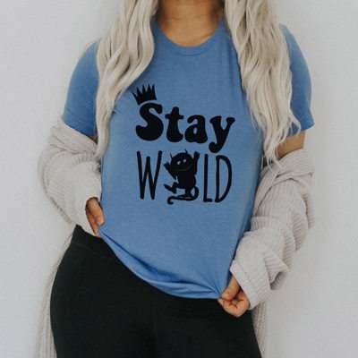 Stay Wild Soft Cozy Longer Length Unisex Graphic Tee T-shirt