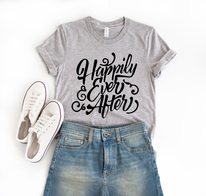 Happily Ever After Fancy Soft Cozy Longer Length Unisex Graphic Tee T-shirt