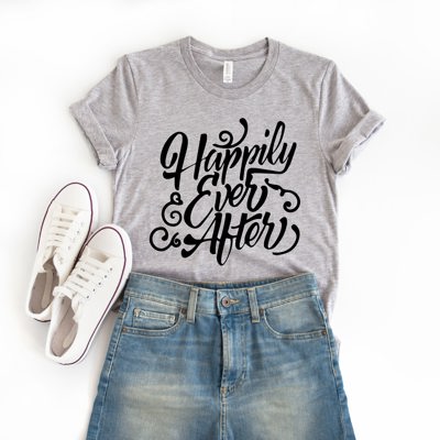 Happily Ever After Fancy Soft Cozy Longer Length Unisex Graphic Tee T-shirt