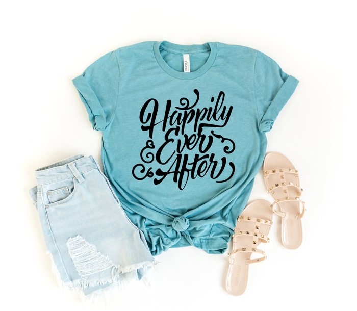 Happily Ever After Fancy Soft Cozy Longer Length Unisex Graphic Tee T-shirt