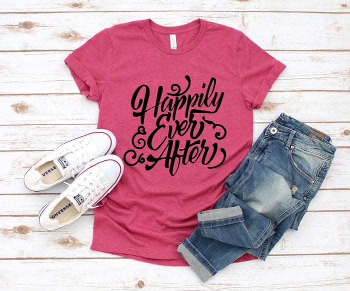 Happily Ever After Fancy Soft Cozy Longer Length Unisex Graphic Tee T-shirt