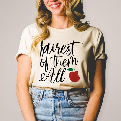 Fairest of Them All Snow White Fairytale Ultra Soft Graphic Tee Unisex Soft Tee T-shirt for Women or Men