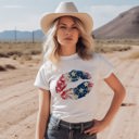  USA Patriotic Watercolor Grunge Flag LIPS Fourth of July American Ultra Soft Graphic Tee Unisex Soft Tee T-shirt for Women or Men