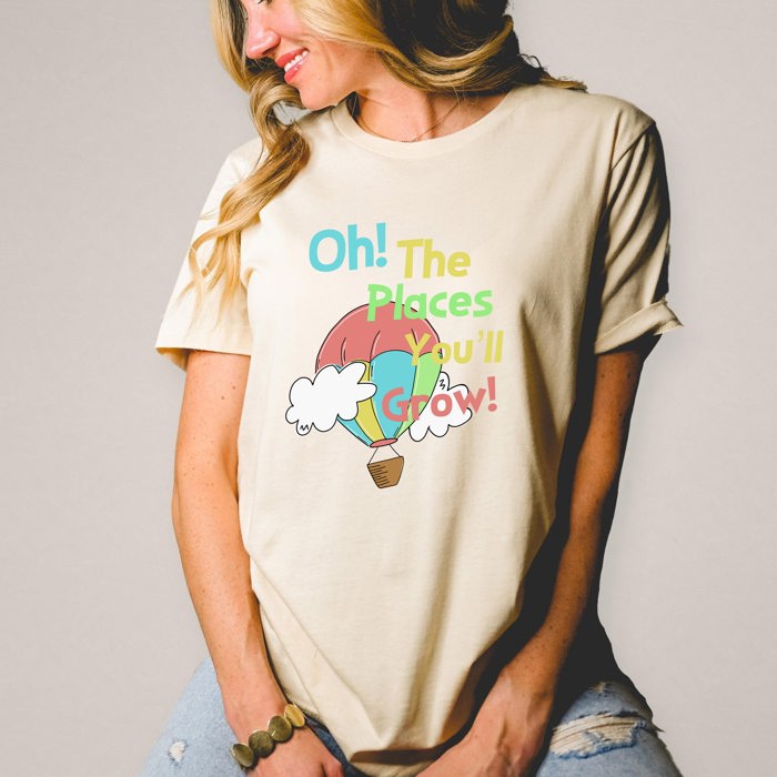 Oh the Places You'll Grow Ultra Soft Graphic Tee Unisex Soft Tee T-shirt for Women or Men