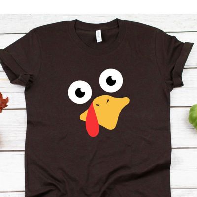 Turkey Face Simple Halloween Thanksgiving Ice Breaker Costume - T-Shirt (Crewneck)
