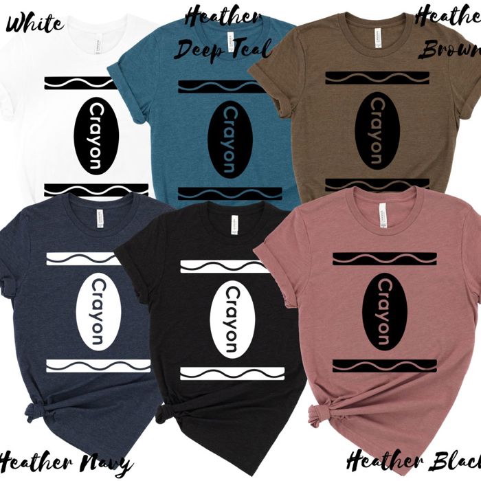 Coloring Crayon Costume Team Teacher Parent Staff T-Shirts