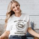  Me after one social interaction Bunny in Coffin Design - T-Shirt (Crewneck)  100 Cotton Solid Colors Jersey Tee (Unisex)  Bella Canvas, T-Shirt (Crewneck)  
