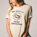  Me after one social interaction Bunny in Coffin Design - T-Shirt (Crewneck)  100 Cotton Solid Colors Jersey Tee (Unisex)  Bella Canvas, T-Shirt (Crewneck)  