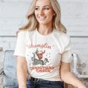  Wranglin Christmas Cheer - Santa Riding a Horse - Soft Cotton Solid Colors Jersey Tee (Unisex)  Bella Canvas, T-Shirt